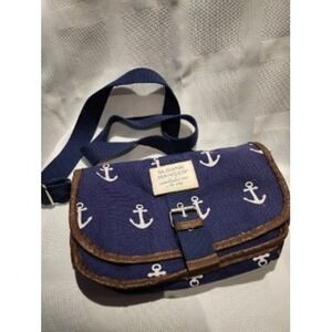 Sloane Ranger Navy Blue Anchor Print Crossbody Bag Nautical Purse